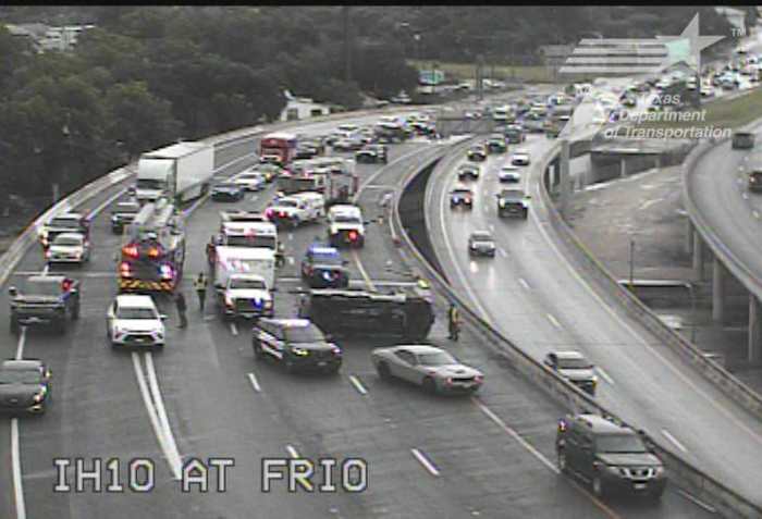 Westbound I-10 lanes northwest of downtown open after overturned vehicle