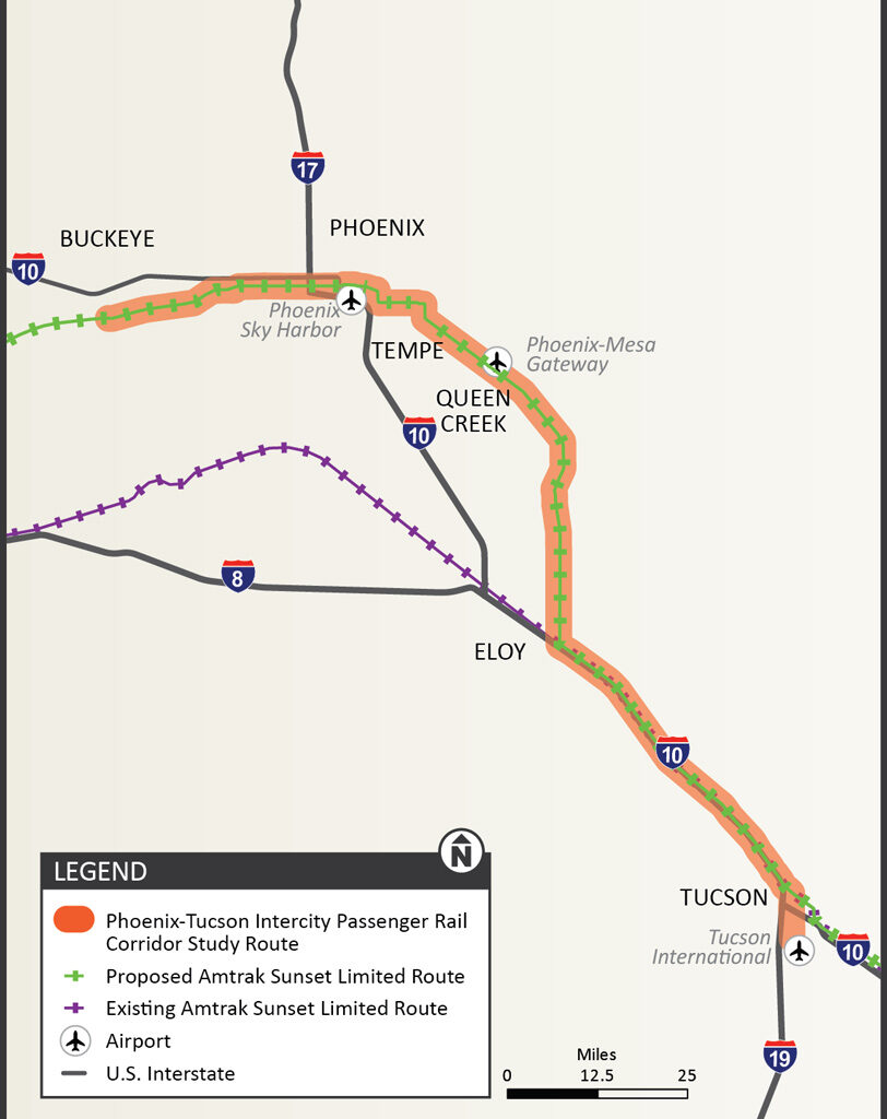 ADOT looks at a rail line between Phoenix & Tucson