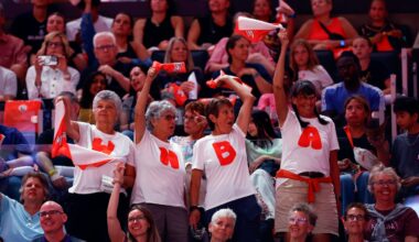 WNBA fans cheer during a game between the Connecticut Sun and the Indiana Fever at TD Garden.