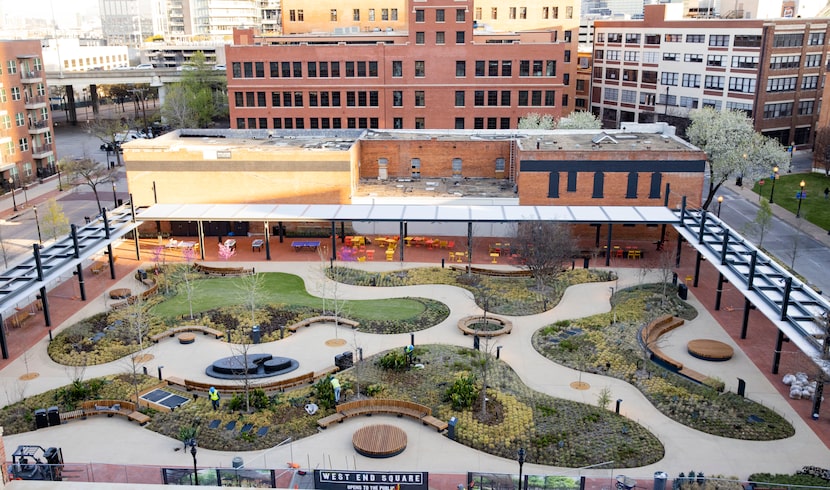 Aerial view of West End Square, designed by  Field Operations. (Juan Figueroa/ The Dallas...