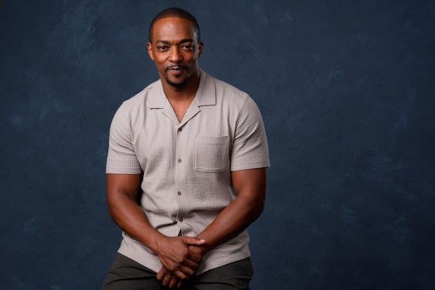 Anthony Mackie poses for a portrait to promote "Twisted Metal" during Comic-Con International on Thursday, July 24, 2025, in San Diego. (AP Photo/Chris Pizzello)