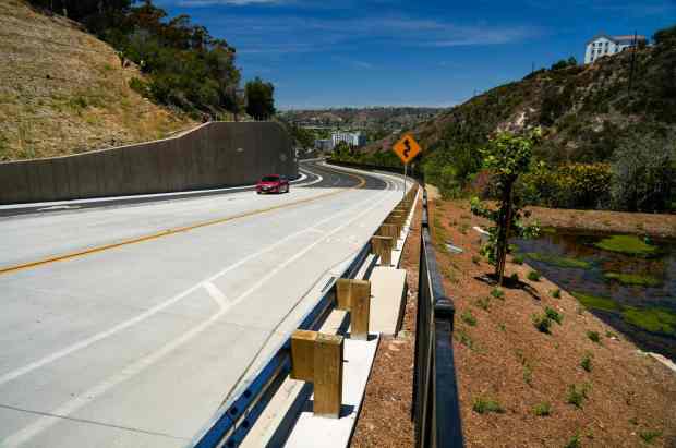 Bachman Place, a road that is known by many locals as a short cut, has reopened. The street takes you from Mission Valley to Hillcrest. A car on the road in Hillcrest on June 9, 2025, in San Diego, California. (Alejandro Tamayo / The San Diego Union-Tribune)