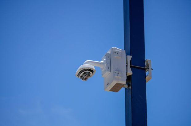 Bachman Place, a road that is known by many locals as a short cut, has reopened. The street takes you from Mission Valley to Hillcrest. Security cameras along the road in Hillcrest on June 9, 2025, in San Diego, California. (Alejandro Tamayo / The San Diego Union-Tribune)