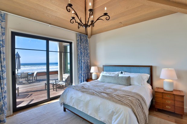 A guest bedroom at Ocean House Del Mar in November....