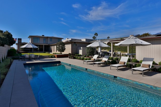 The pool and outdoor area at Ocean House Del Mar...