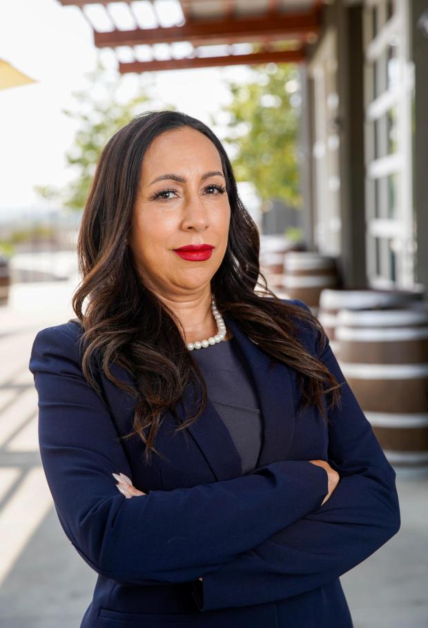 Newly elected San Diego County Supervisor Paloma Aguirre poses for photo in Imperial Beach on Thursday, July 3, 2025. (Alejandro Tamayo / The San Diego Union-Tribune)