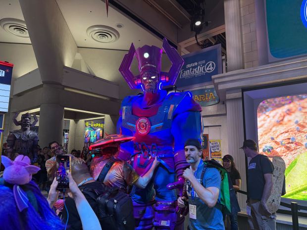 A Galactus cosplay created by Thomas DePetrillo (in the glowing...
