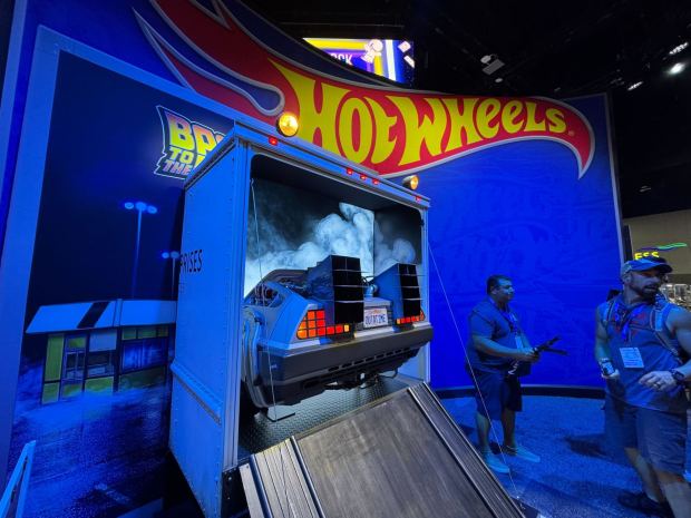 The Hot Wheels booth at Comic-Con displays a replica of the Delorian from "Back to the Future." (Phillip Molnar / The San Diego Union-Tribune)