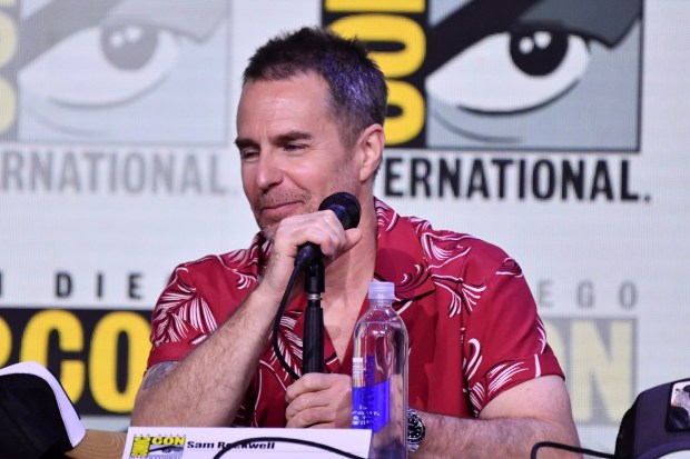 Sam Rockwell attends a panel for "The Bad Guys 2" during Comic-Con International on Saturday, July 26, 2025, in San Diego. (Photo by Richard Shotwell/Invision/AP)