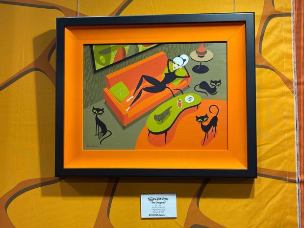 "The Copycat" was one of the works on display at Comic-Con by Southern California artist Josh Agle, known as Shag. (Michelle Guerrero / The San Diego Union-Tribune)