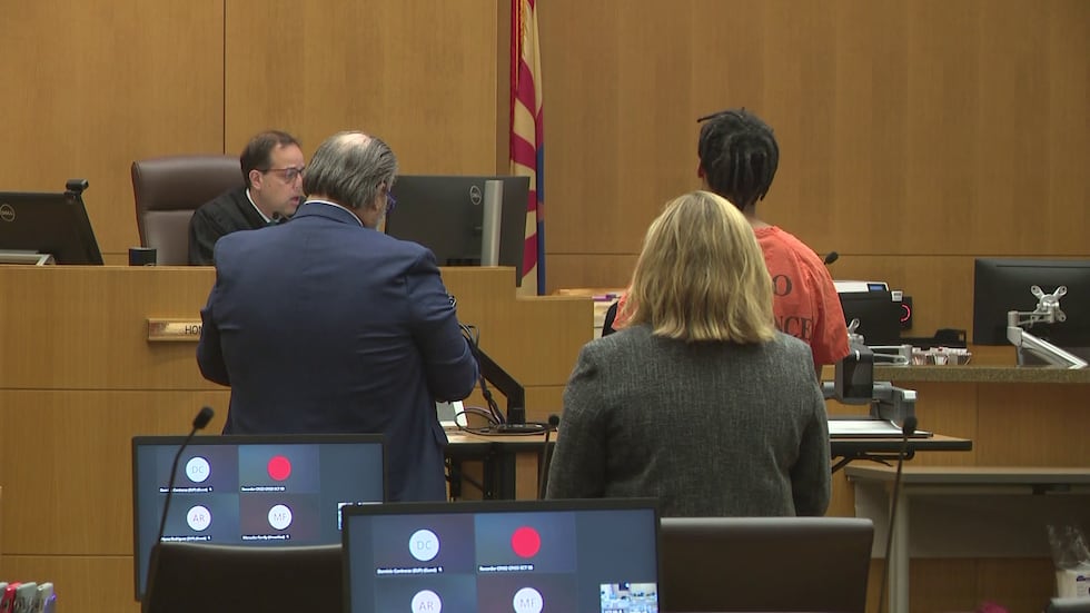 Cudjoe Mahdi Young makes a court appears at Maricopa County Superior Court in Phoenix, Arizona...
