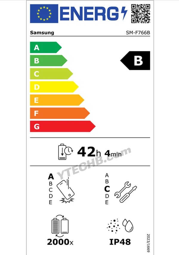 samsung galaxy z flip 7 european union energy label