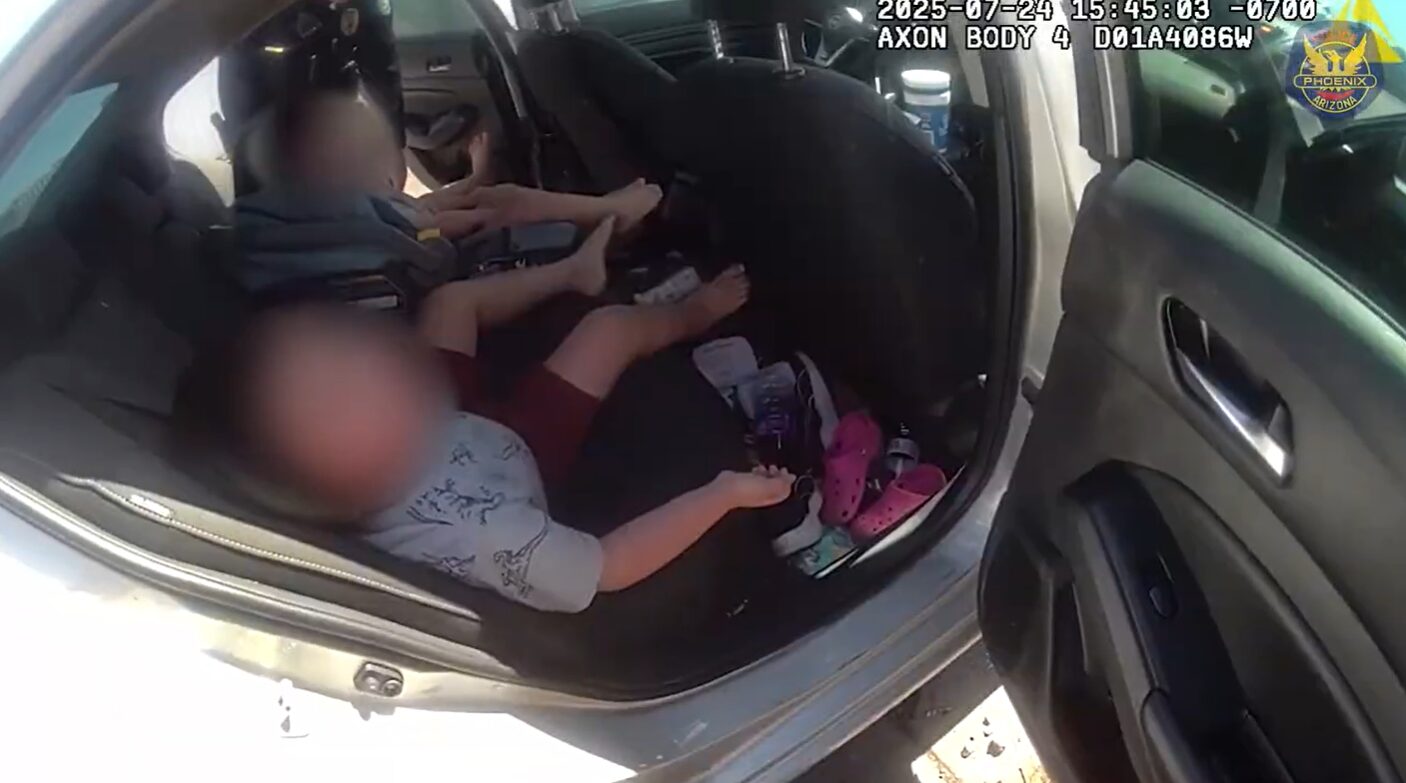 Father arrested for leaving 4 children in hot car....