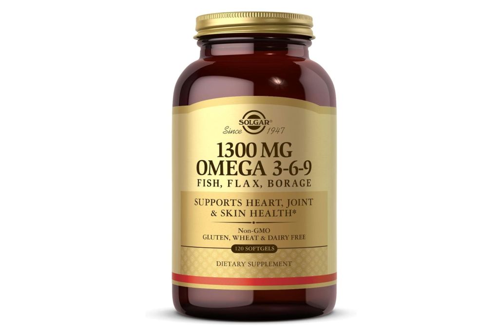 A bottle of omega vitamins