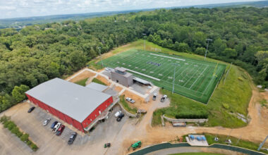 Batesville manufacturer Bad Boy Mowers made its largest donation ever to Lyon College when it secured the naming rights for the school’s football stadium, which will open Sept. 13. [PHOTO provided]