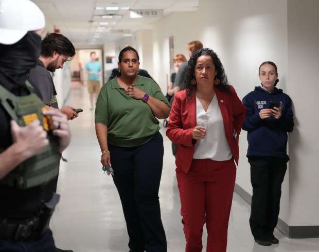 New York City Council member Alexa Avilés heads to an immigration court to observe in the Jacob K. Javits Building Thursday, July 3, 2025 in Manhattan, New York. (Barry Williams/ New York Daily News)