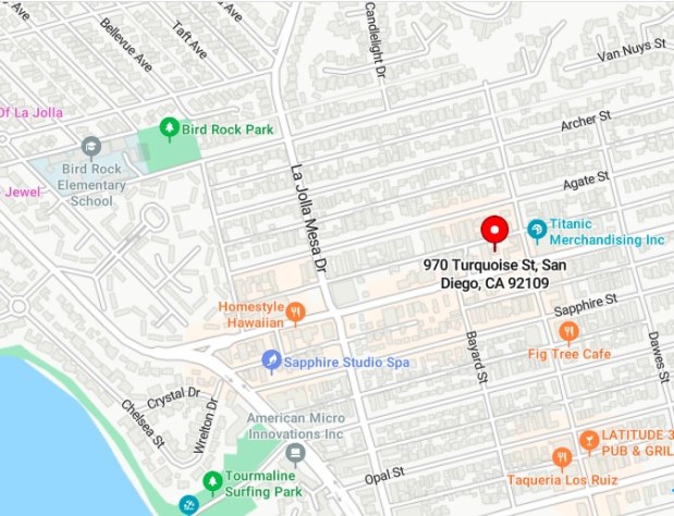 The proposed Turquoise Street development would be placed near the border of La Jolla's Bird Rock neighborhood. (Bing Maps and La Jolla Light)