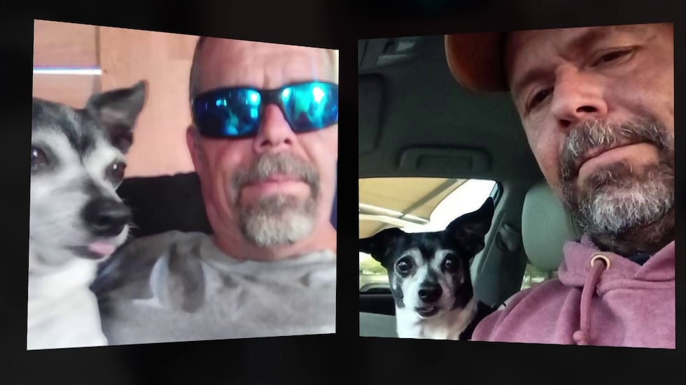 55-year-old James Hahn was hit in the back of a head over his missing dog, Jake.