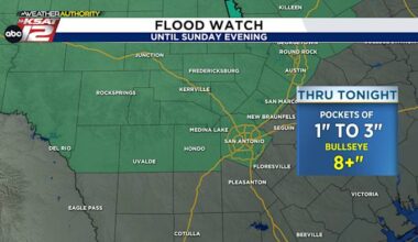 FLOOD WATCH in effect for Hill Country & San Antonio through Sunday night