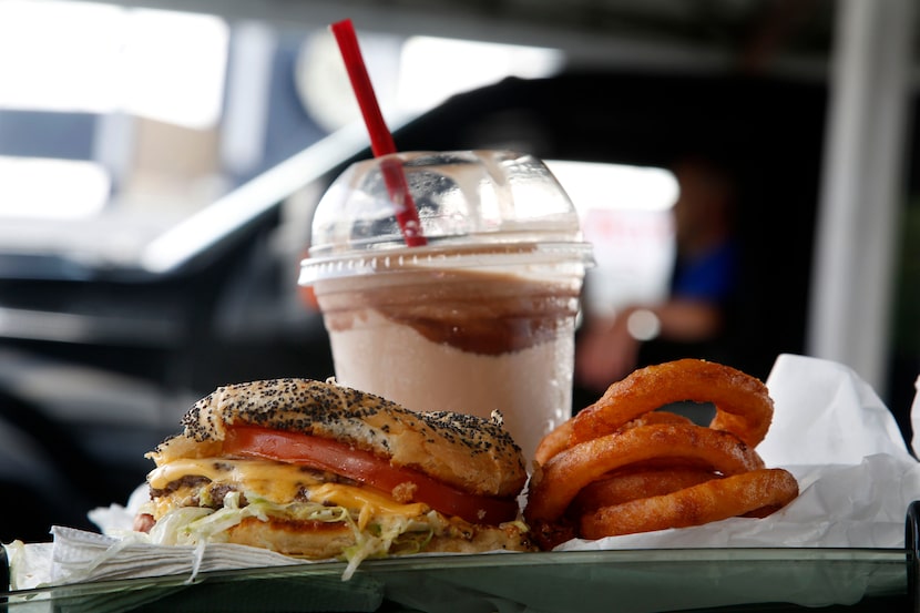 The No. 5 at Keller's Hamburgers is a double-double with lettuce, tomato and special sauce.