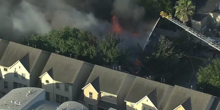 Large fire burning at home in Houston’s Galleria area