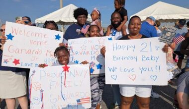 USS The Sullivans sailors reunite with loved ones at Naval Station Mayport after 8-month deployment