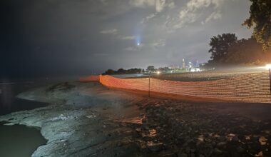 Raw sewage flows into Lake Erie at local beach