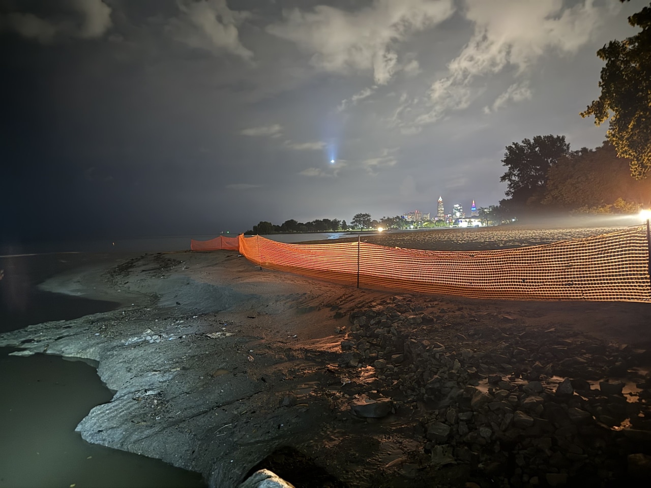 Raw sewage flows into Lake Erie at local beach