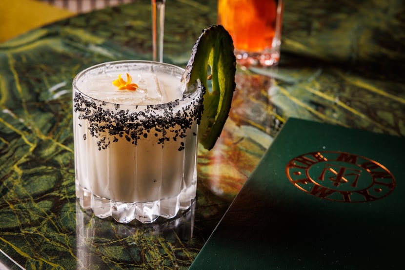 The Mont's With All Due Respect cocktail is made with jalapeno-infused tequila, Cointreau,...