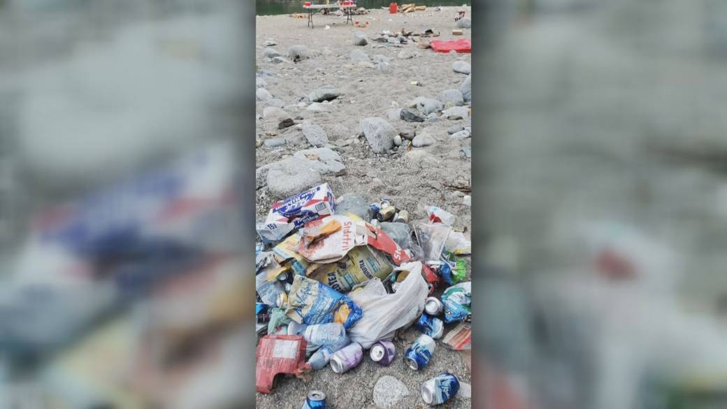 Click to play video: 'B.C. Day campers shamed online for leaving trash near Harrison Lake'