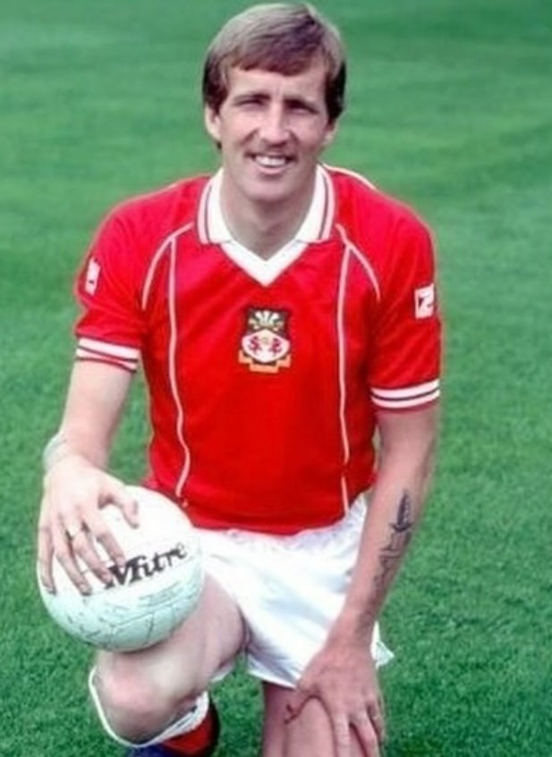 The new kit is practically identical to this 1980s number, modelled here back in the day by Wrexham legend Joey Jones