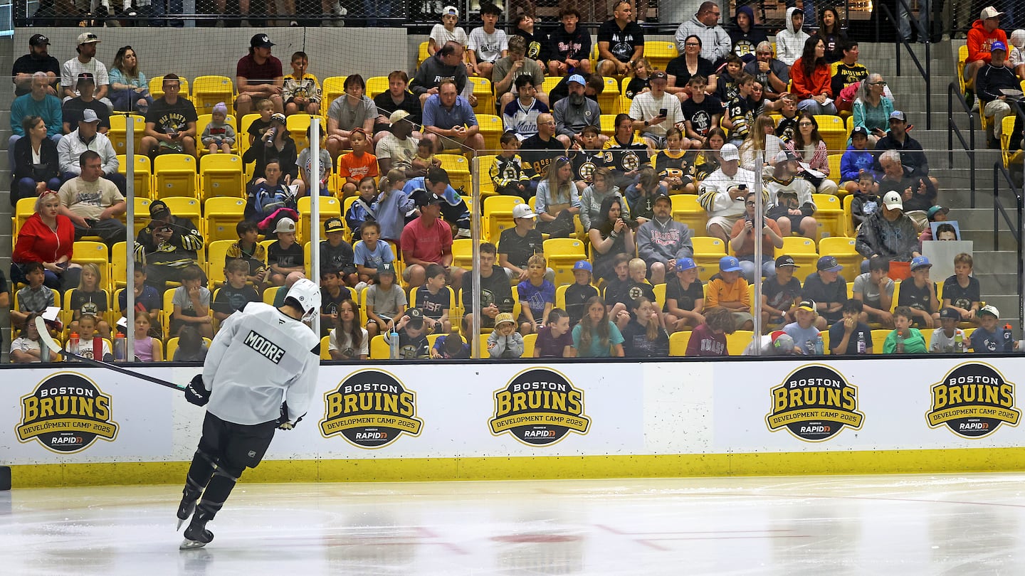 Bruins fans got a first-hand look at some of the club's young talent, like recent draft pick Will Moore, at development camp this past week at Warrior Arena.