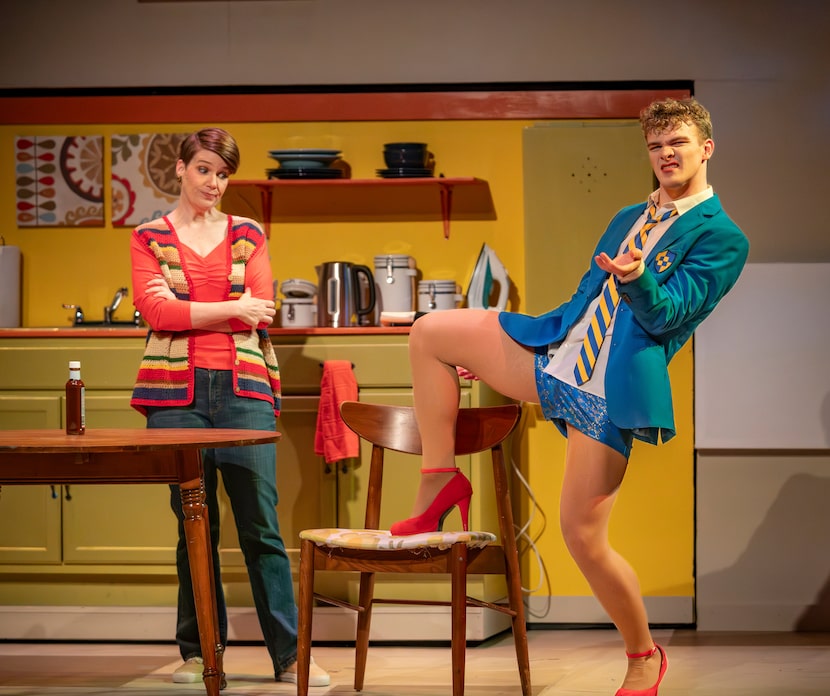 Jamie New (Henry Cawood) shows off his new high heels to his mother, Margaret (Mary...