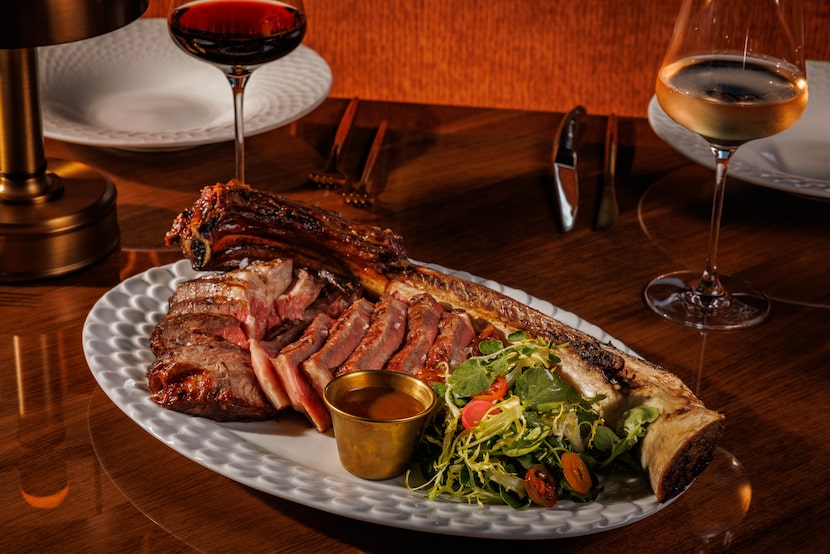The Mont's 40-ounce Irodori Wagyu tomahawk steak is among several Wagyu selections.
