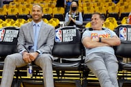 Dallas Mavericks president of basketball operations and general manager Nico Harrison (left)...