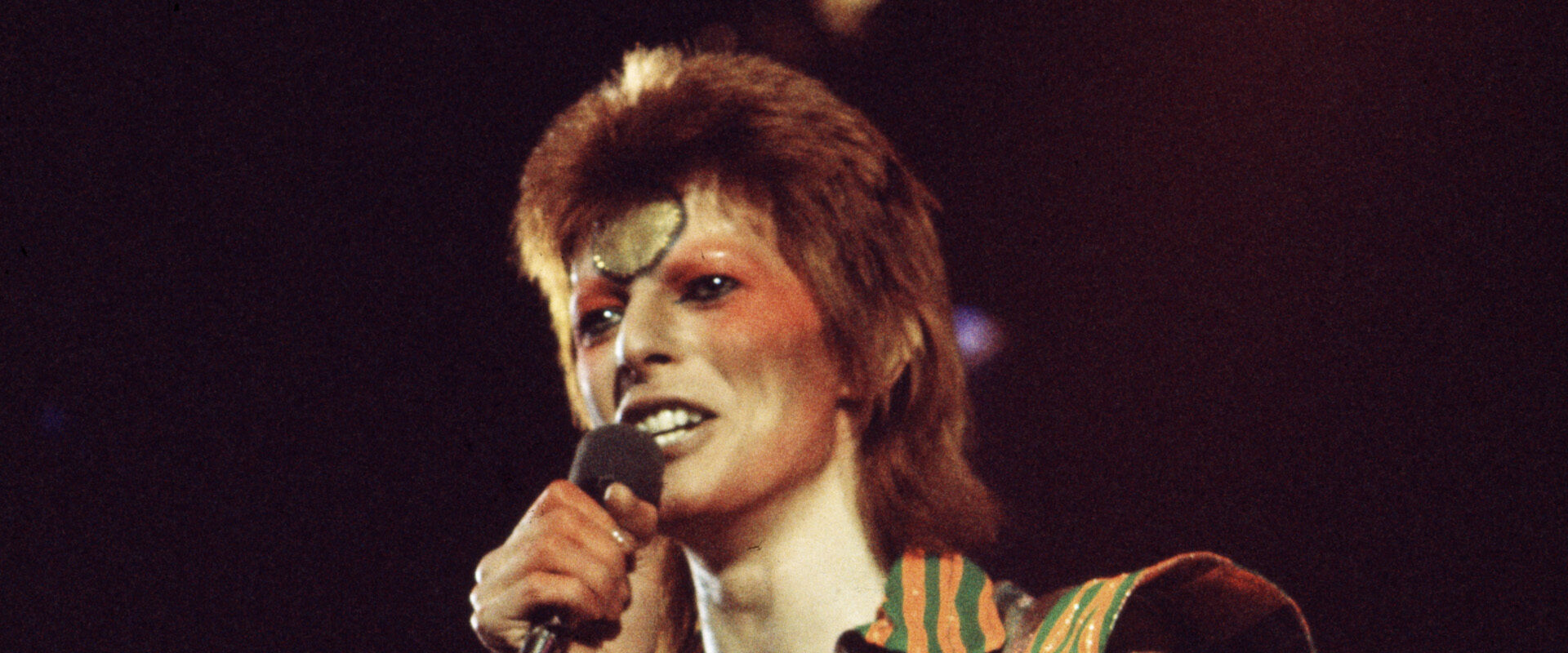 David Bowie performs on stage on his Ziggy Stardust/Aladdin Sane Tour in London, 1973.