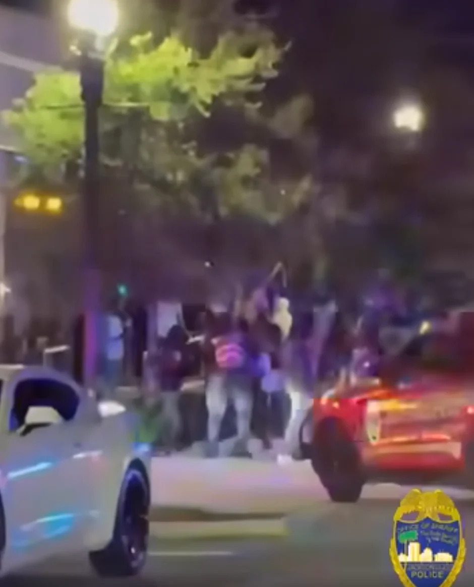 Jacksonville police disperse a planned street takeover crowd of 600 to 700 teens downtown on July 26.