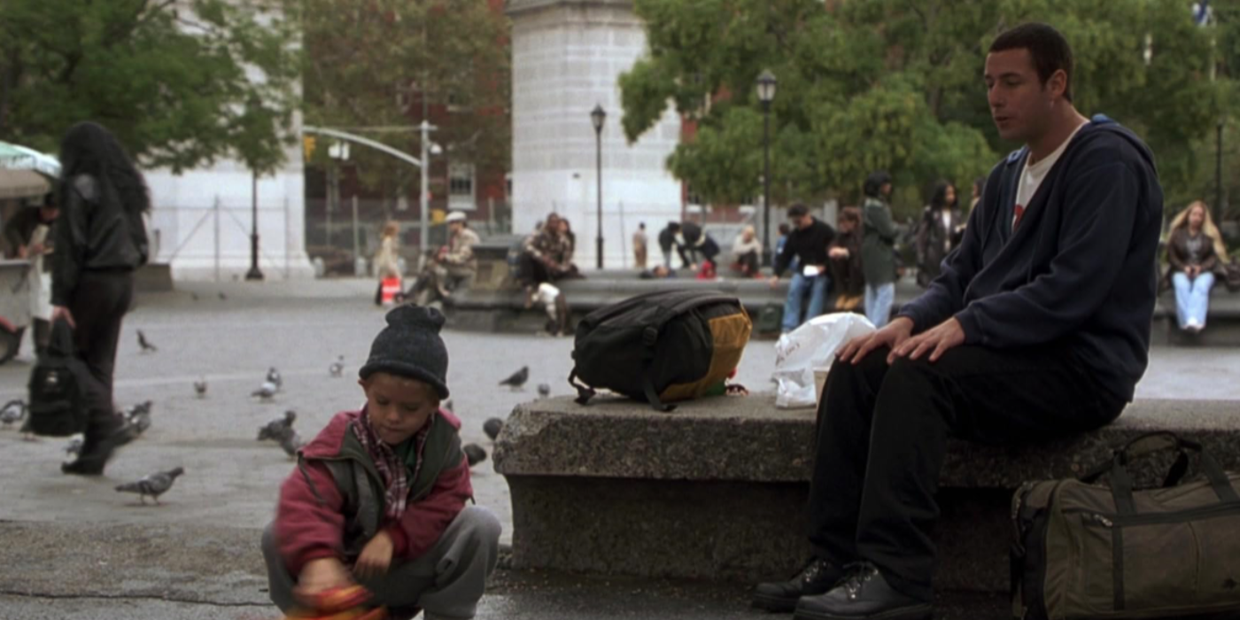 Adam Sandler, Cole Sprouse, and Dylan Sprouse in Big Daddy