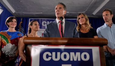 A photo of Andrew Cuomo on primary night.
