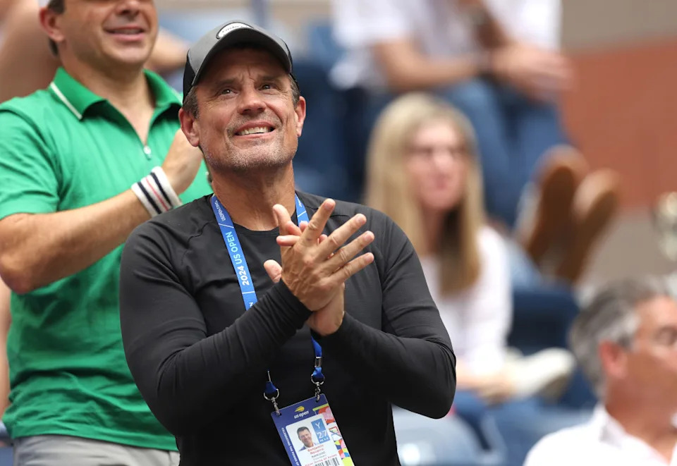 NEW YORK, NEW YORK - SEPTEMBER 01: Ben Navarro, father of Emma Navarro of the United States, looks on against Coco Gauff of the United States during their Women's Singles Fourth Round match on Day Seven of the 2024 US Open at USTA Billie Jean King National Tennis Center on September 01, 2024 in the Flushing neighborhood of the Queens borough of New York City. (Photo by Jamie Squire/Getty Images)Jamie Squire&sol;Getty Images
