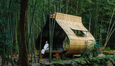 shaped like rice dumpling, cheng tsung feng’s bamboo cabin nestles in taiwan forest