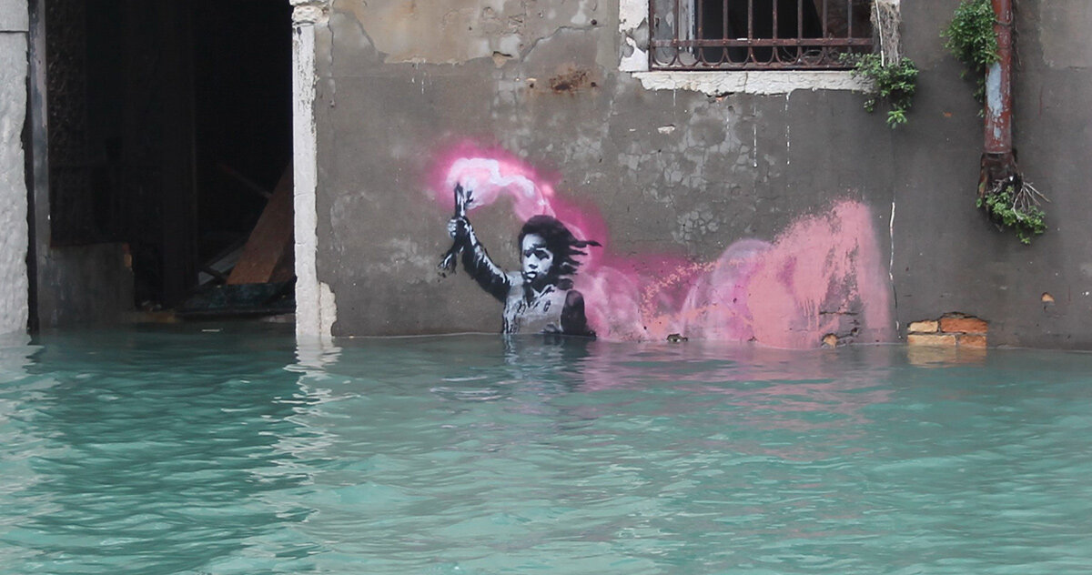 banksy mural removed for restoration as zaha hadid architects revives venetian palazzo