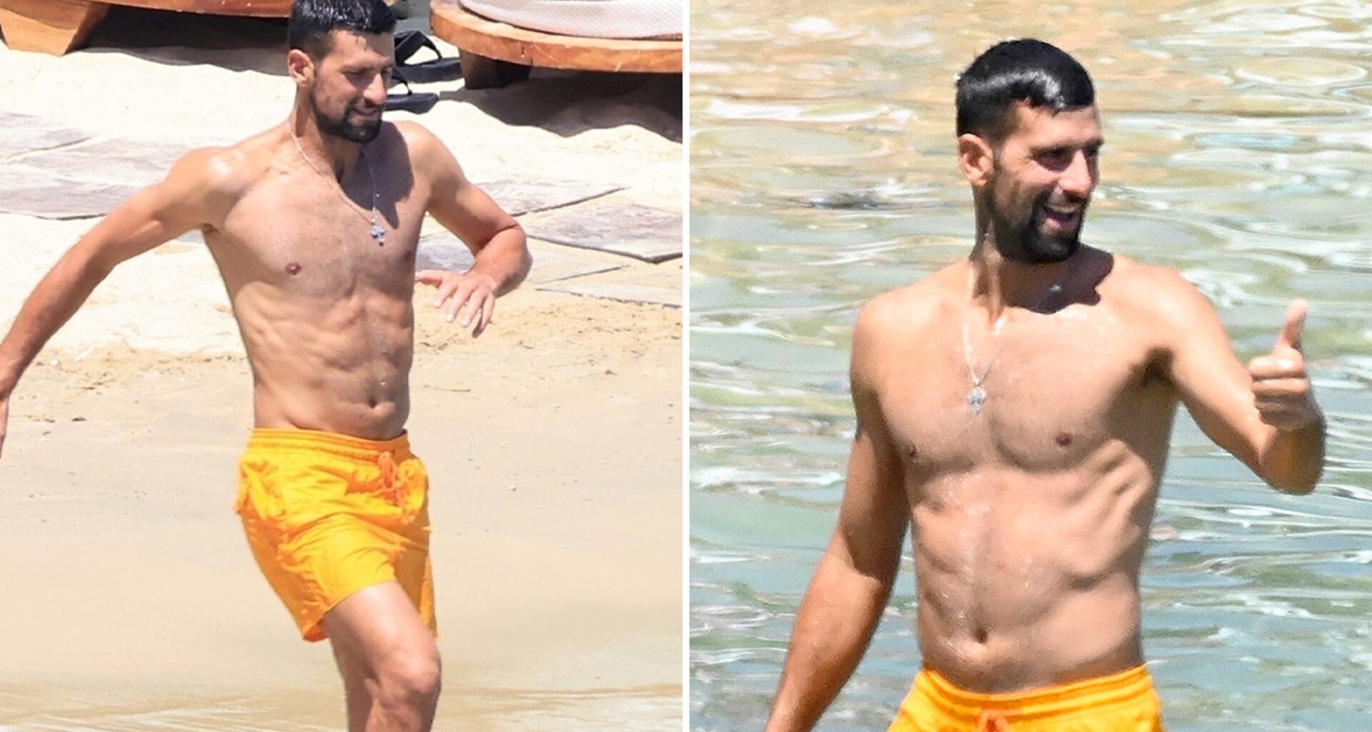 Novak Djokovic Goes Shirtless For Active Beach Day With Wife, Kids In Mykonos