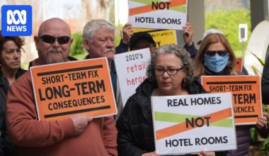 East Perth residents rally against planned conversion of Fraser Suites building into public housing