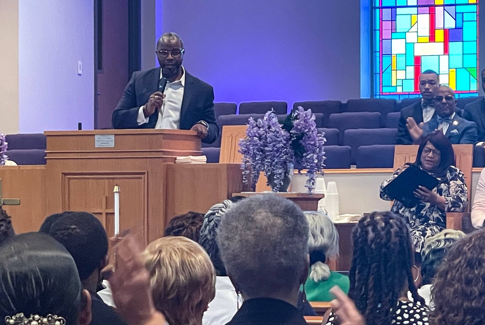 Charles Boyer speaks at Second Baptist Church