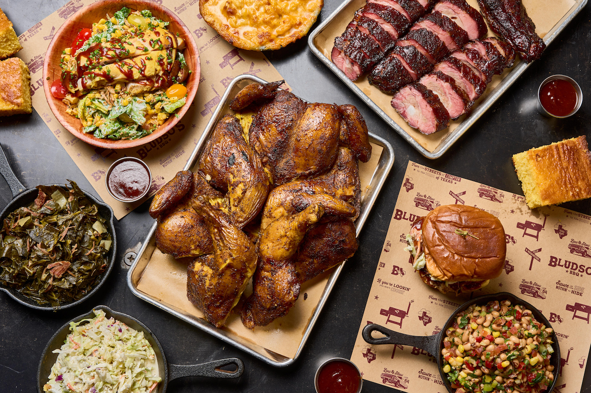 BBQ spread from Bludso's BBQ