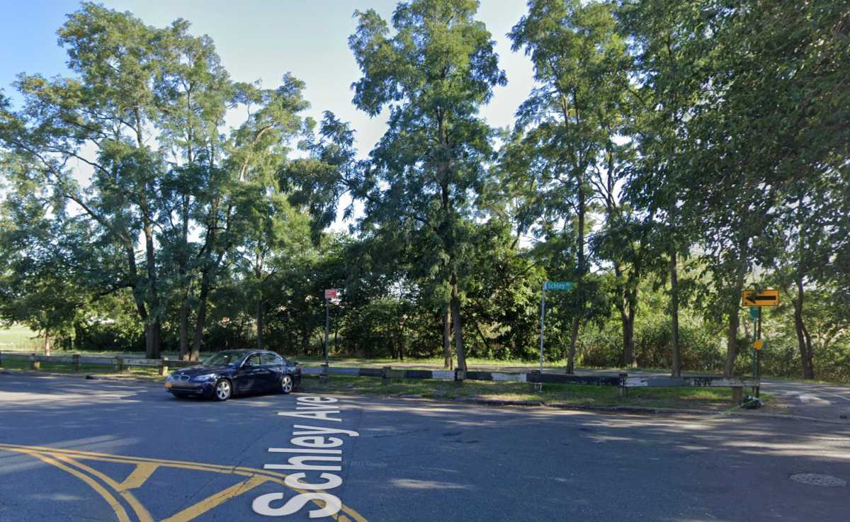 Scene of Bronx shooting wooded area parking lot