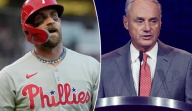 Rob Manfred, Bryce Harper have heated blowup in clubhouse