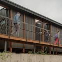 Los Pinos House / Espiral Arquitectos - Exterior Photography, Wood, Handrail, Balcony, Deck