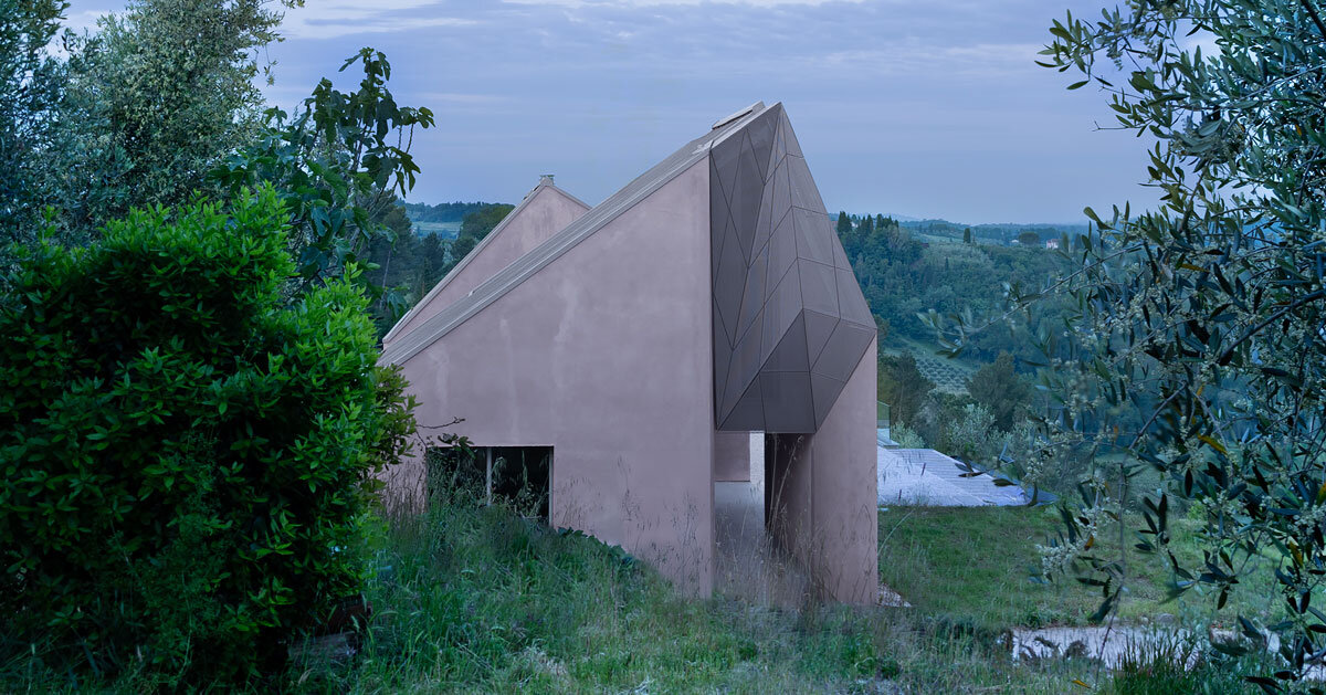 LDA.iMdA reinterprets rural tuscan house typology for geometric gabled villa
